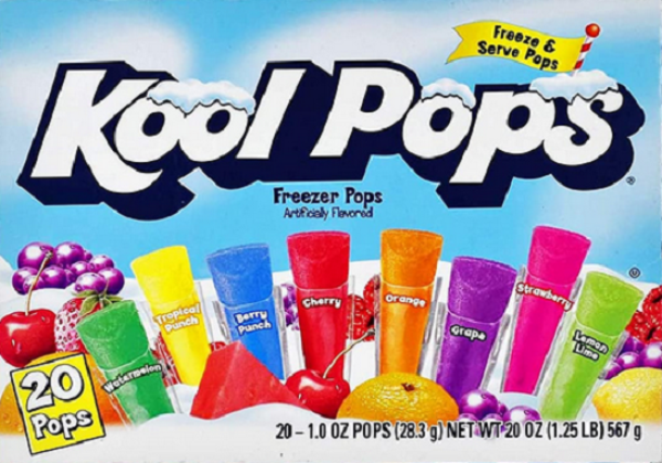 KOOL POPS 20 'Freezer Pops' 8 Fruchtsorten ergibt 20 Wassereis 567 gr